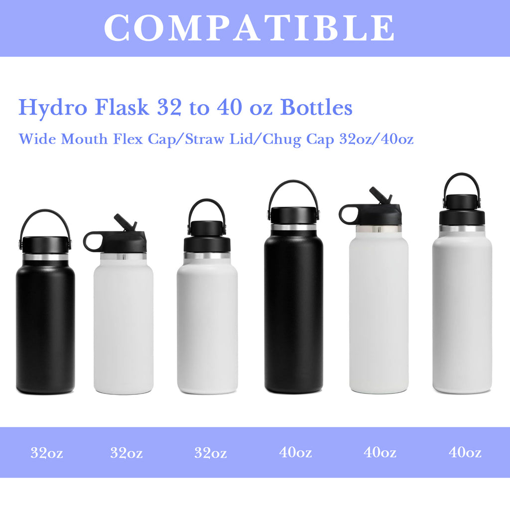 Linkidea Water Bottle Boot Compatible with Hydro Flask Wide Mouth Flex Cap/Straw Lid/Chug Cap 32oz/40oz, Silicone Bottle Bottom Sleeve Cover Protector, Bottle Bumper (Fog / 2 Pack)