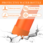 Linkidea 2 Pack Water Bottle Boot Compatible with Owala FreeSip 32oz, Twist 32oz, Silicone Anti-Slip Bottle Bottom Bumper Protector (Orange)