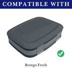 Linkidea 3 Pcs Lunch Box Insert Divider Replacements, Food Grade Bento Box Accessories for Food Dividing, 5.1'' Length Meal Prep Container Separator, Compatible with Bentgo Fresh (Grey)