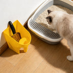 Linkidea Cat Litter Scooper with Holder, Stainless Steel Heavy Duty Metal Litter Scoop with Container, Fast Sifting for Clumping Litter for Easy and Efficient Cleaning