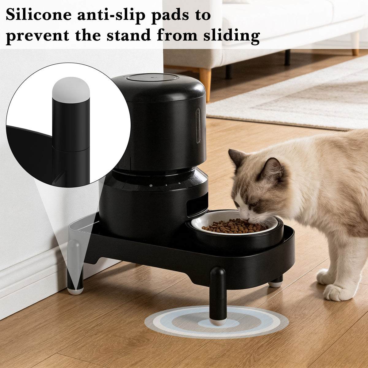 Automatic Cat Feeder Riser Stand Compatible with Petlibro PLAF005/PLAF008/PLAF103/PLAF105/PLAF203-SB, Elevated Feeding Base for Cats, 2.4in & 3.9in Height Options, Neck-Friendly