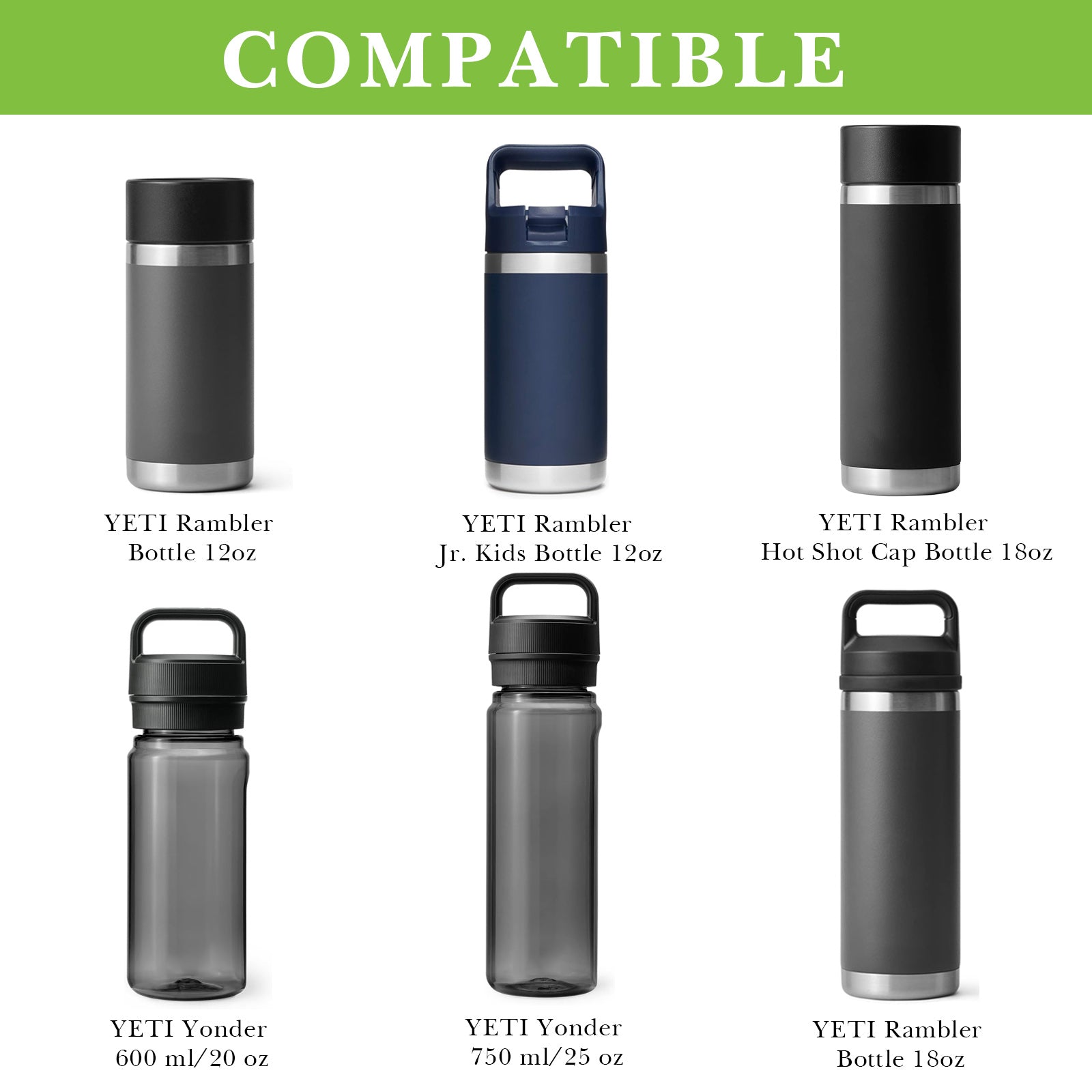 Linkidea 2 Pack Water Bottle Boot Compatible with YETI Rambler Jr. Kids 12oz, Rambler Bottle 12oz/18oz, Yonder 20oz, Silicone Anti-Slip Bottle Bottom Bumper Protector (Blueish Green)