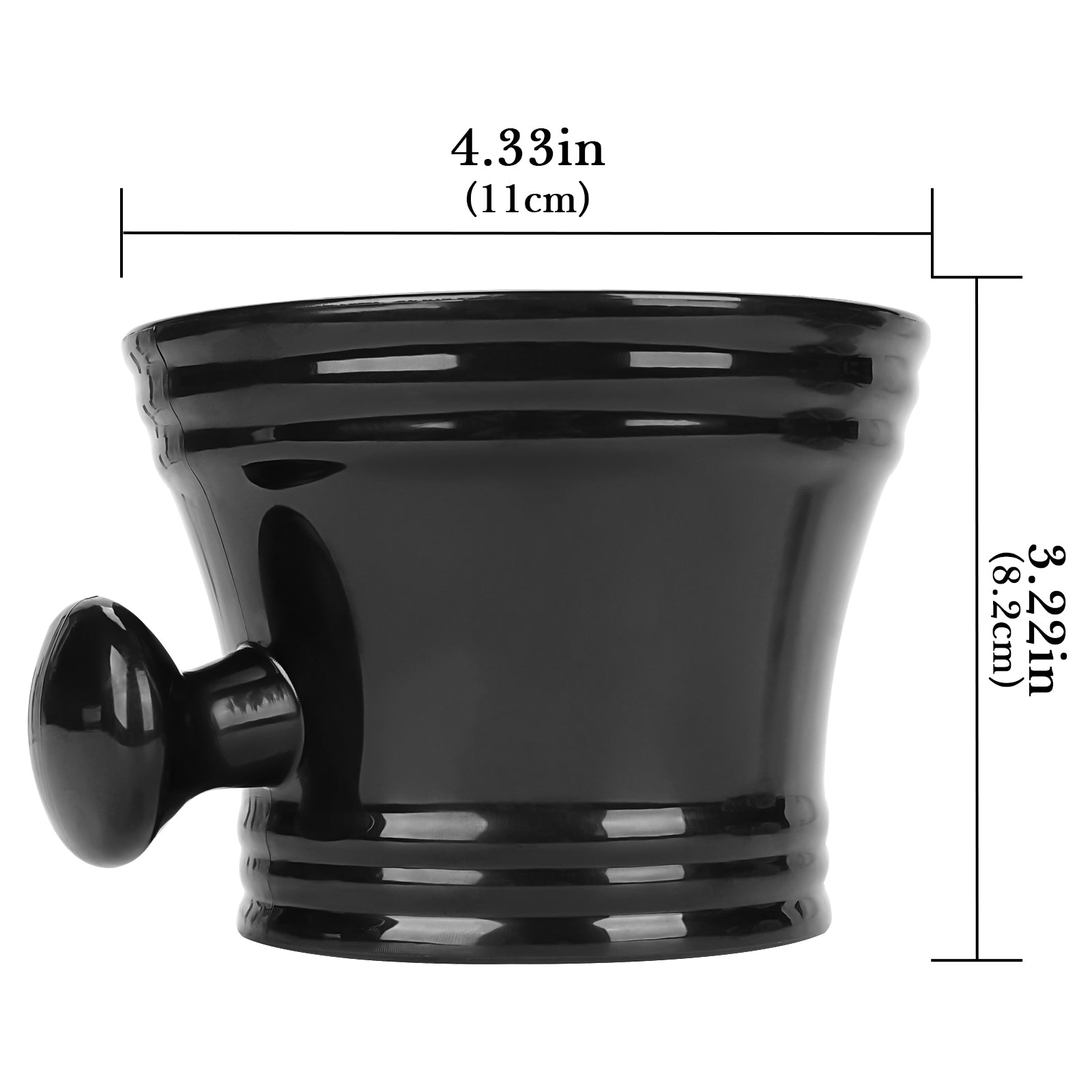 Linkidea Plastic Shaving Bowl with Handle, Deep Textured Wet Shaving Cup, Traditional Wet Shaving Shaving Mug (Black)