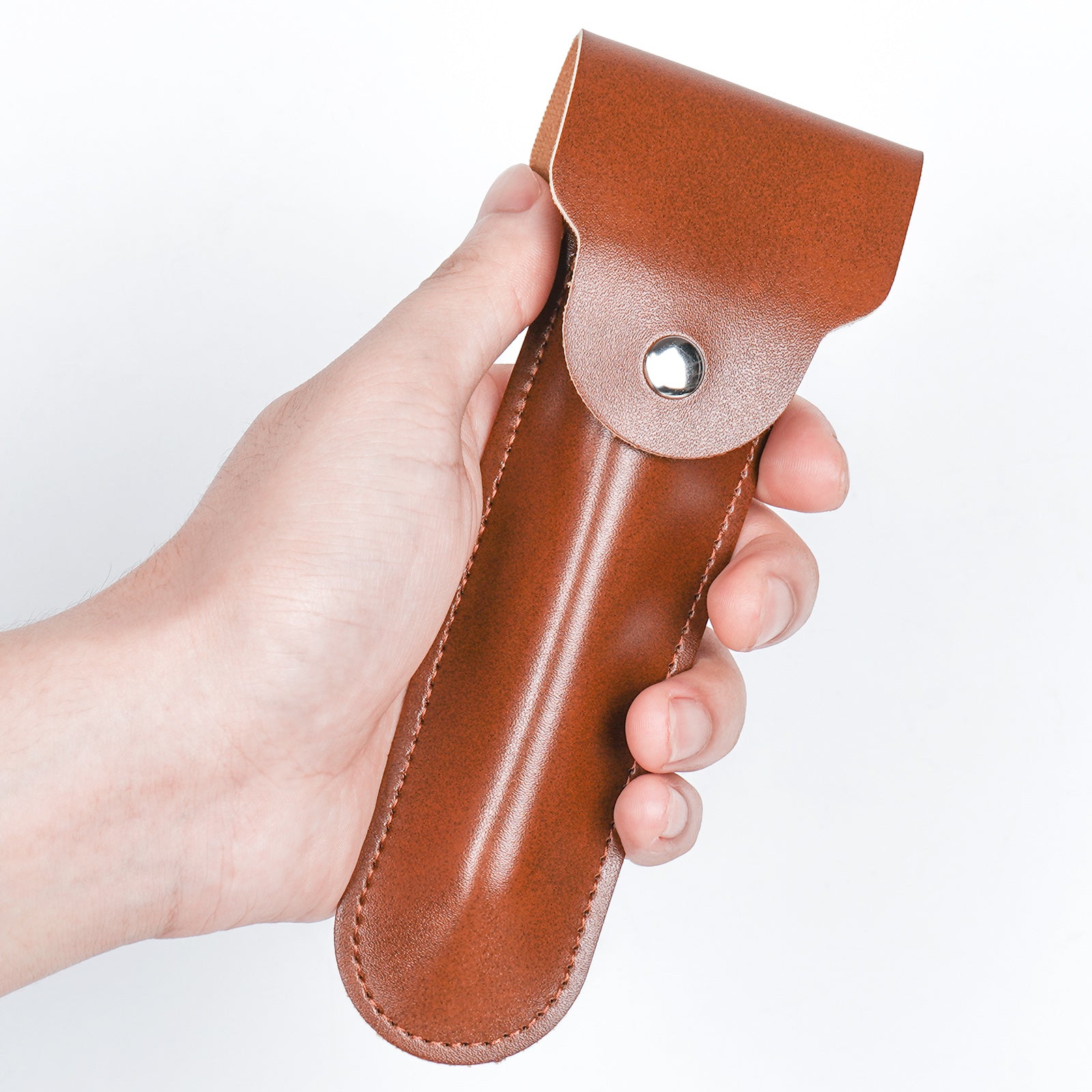 Linkidea Razor Case for Travel, Shaver Carrying Pouch for Men, Compatible with Gillette Sensor 3, MK-23C, Dorco Pace 6 Pro, Portable Storage Organizer (Brown)