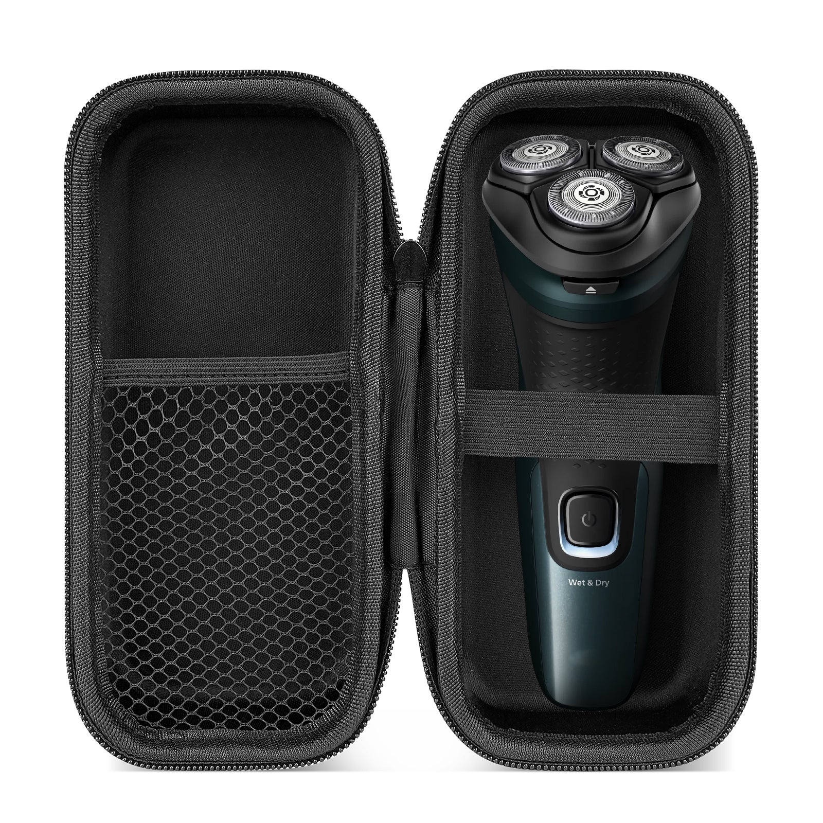 Linkidea Hard Shell Safety Razor Travel Case, Men's Electric Shaver Storage Box, Electric Shaving Accessories Organizer Compatible with Philips S2, S3 Series, Remington, MAX-T (Black)