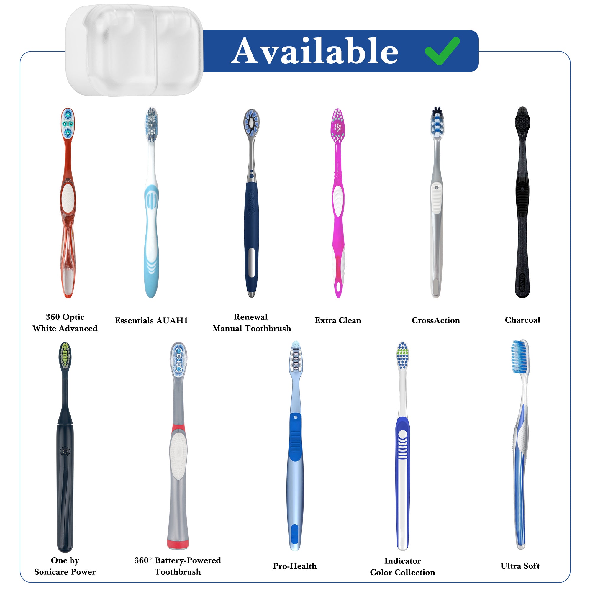 Linkidea Self Adhesive Toothbrush Holder with Individual Slot and Cover, Plastic Manual Brush Hanger for Bathroom, Shower, Compatible with Colgate Renewal, Oral-B CrossAction Toothbrush