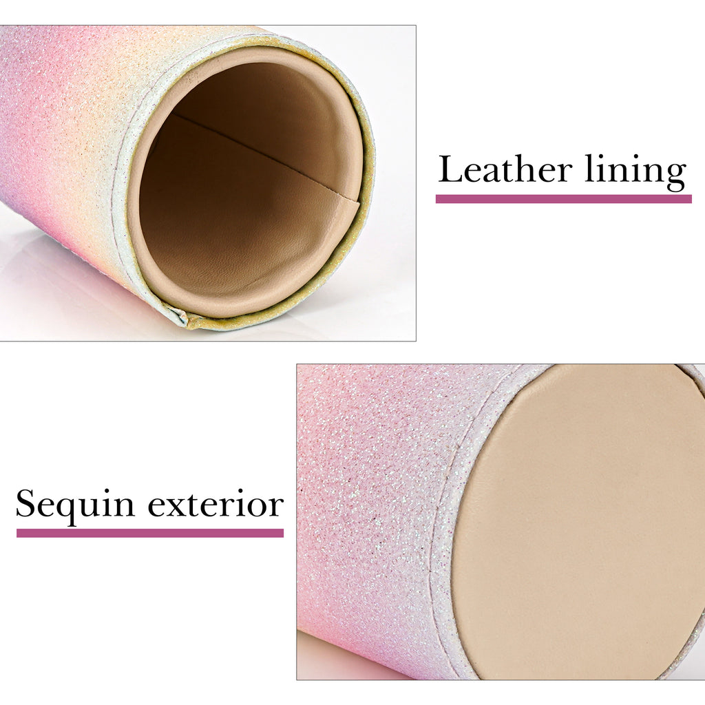 Reading Glasses Desk Holder Stand, Vegan Leather Lined Eyewear Display Storage for Nightstand Office Organizer (Small, Multi)