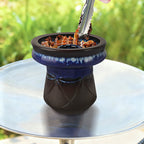 Linkidea 2.95" Outer Diameter Glazed Ceramic Bowl, Heat-Resistant Wax Warmer Replacement Dish, Compatible with Wax Melt Warmers and Oil Burners (Blue)
