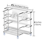 Linkidea Self Adhesive Toothbrush Holder for Shower, Stainless Steel Toothpaste Organizer, 3 Slots Wall Mount/Countertop Stand Compatible with Colgate Extra Clean, Oral-B CrossAction