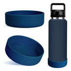 Linkidea 2 Pack Water Bottle Boot Compatible with YETI Rambler Bottle 26oz, Yonder 34oz, Silicone Anti-Slip Bottle Bottom Sleeve Bumper Protector (Navy Blue)