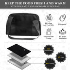 Linkidea Carrying Bag for Electric Heated Lunch Box, Compatible with Crock Pot 28oz, DUPASU 60.8oz, Aotto 32oz, LUNCHEAZE 0.9L, Cordless 1.2L, 1.6L Electric Heated Lunch Box (Black)
