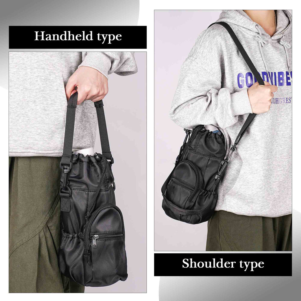 Linkidea Sports Water Bottle Carrier with Strap Compatible with Camelbak Chute Mag 50oz, Insulated Waterbottle Sling Bag Holder, Shoulder Strap with Phone Pocket (Black)