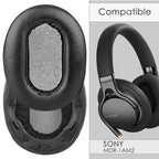Replacement Ear Pads for SONY MDR-1AM2, MDR-1AM2/B Headphones Ear Cushions, Headset Earpads (Protein Leather / Black)
