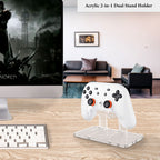 Linkidea Acrylic Assembly Stand, Compatible with Xbox , PlayStation, Steam, Switch, PC Controller, Gaming Table Storage & Decoration Rack (Clear)