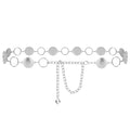 Plus Size Chain Belt for Women, Round Pieces Metal Chain Belt Women Belly Waist Chains, Extra Long Body Chain, 39-59 Inch Adjustable Chunky Belt Chain (XXL, Silver)