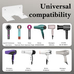 Linkidea Wall Mounted Hair Dryer Holder, Screw Hair Dryer Stand for Bathroom, Compatible with Dyson Supersonic Origin, Supersonic Nural (White)