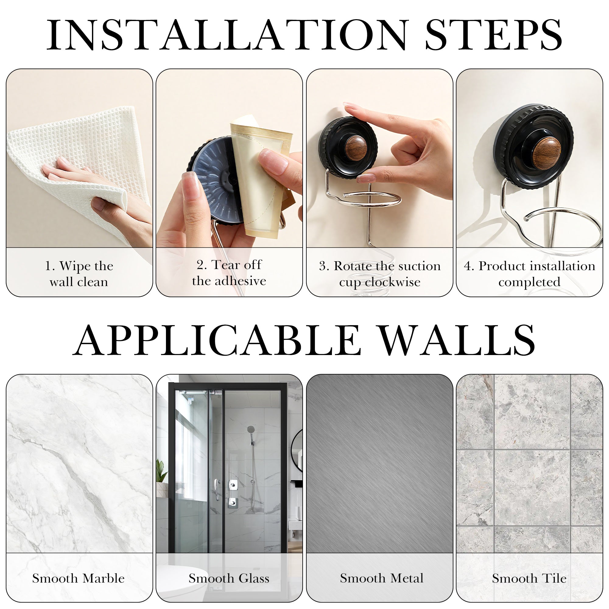 Linkidea Wall Mount Electric Shaver Holder, Self-adhesive Suction Cup Shaving Stand, Compatible with Philips Shaver 2400, 3000, Series 7, Braun Series 3, 5, 7, 9 (Silver)