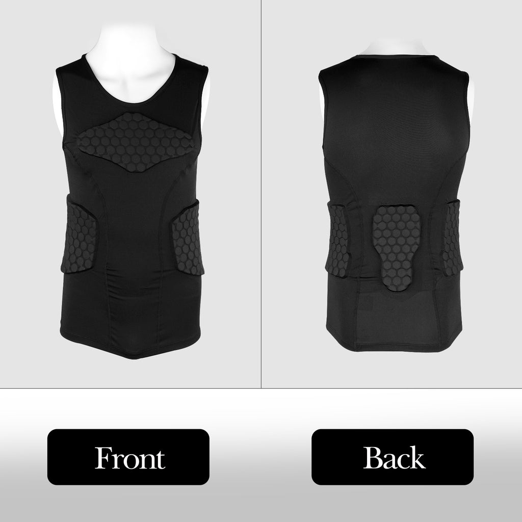 Linkidea Youth Soccer Impact Vest, Padded Protective Sleeveless Chest Vest for Contact Sports, Soccer Goalie Vest with Torso & Rib Protection, Lightweight, Non-Restrictive, Ages 10-14