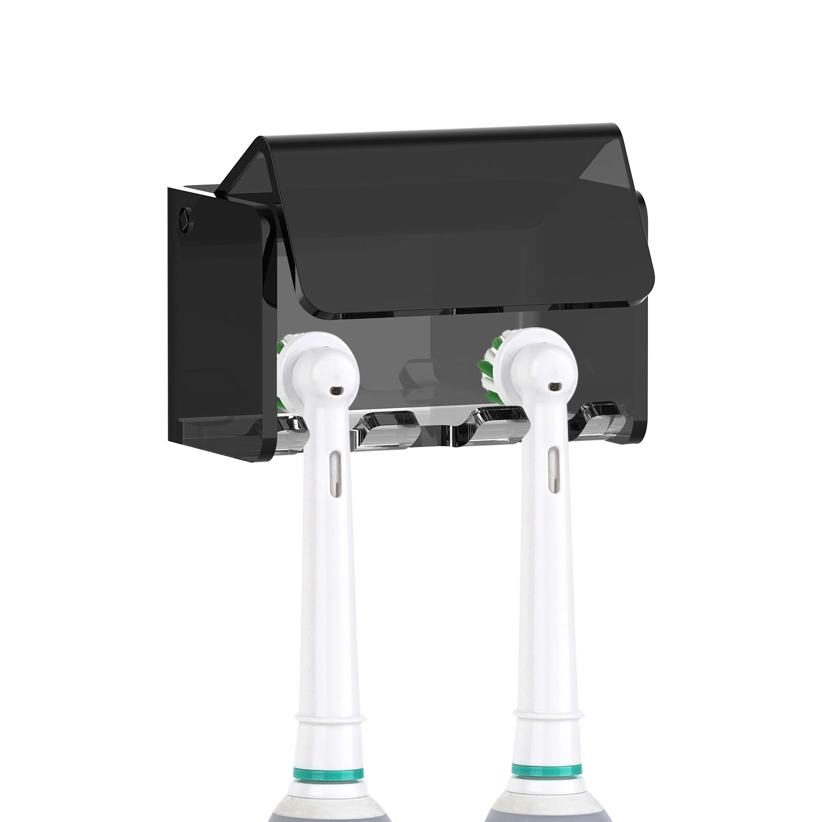 Linkidea Electric Acrylic Toothbrush Holder, 3 Slots Organizer Stand Compatible with Oral-B iO Series, Smart 1500, Pro 3000 (Black)
