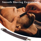 Linkidea Straight Razor Sharpening Strop, Dual-Sided Leather & Canvas Shaving Belt with Swivel Clasp for Barber & Home Use (Brown)