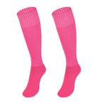 2 Pairs Knee High Pink Soccer Socks for Adult, Breathable Unisex Long Sleeve Sports Socks, Team Sport OTC Cushion Long Tube Socks for Men & Women (Pink)