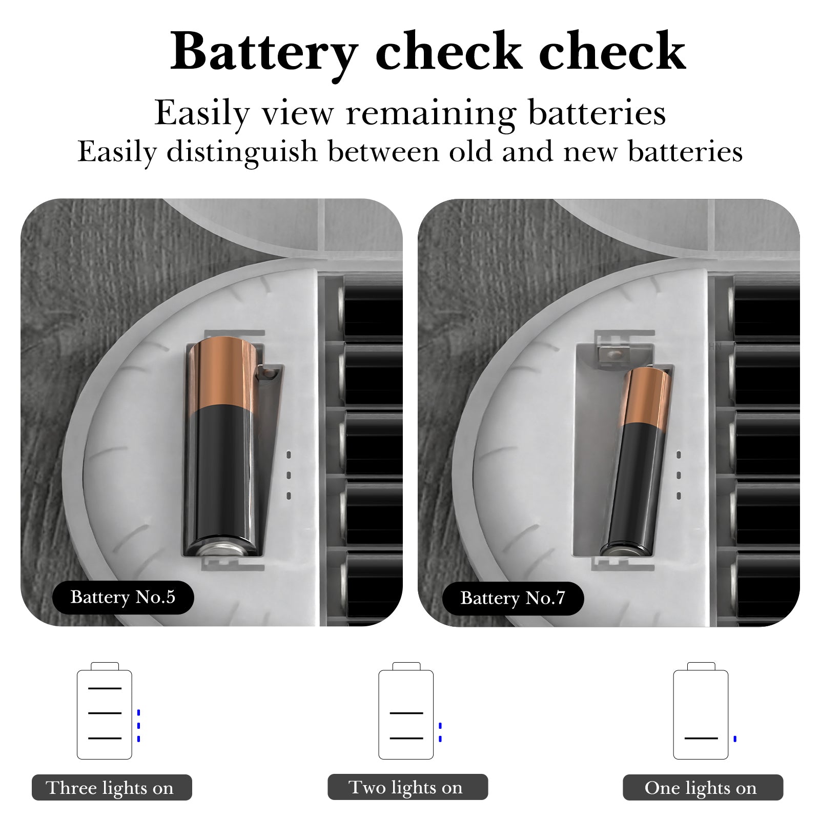 Linkidea Battery Storage Case With Tester, Portable Organizer for 12 AA, 12 AAA, Flat Batteries, Single Layer Storage Box (Clear)