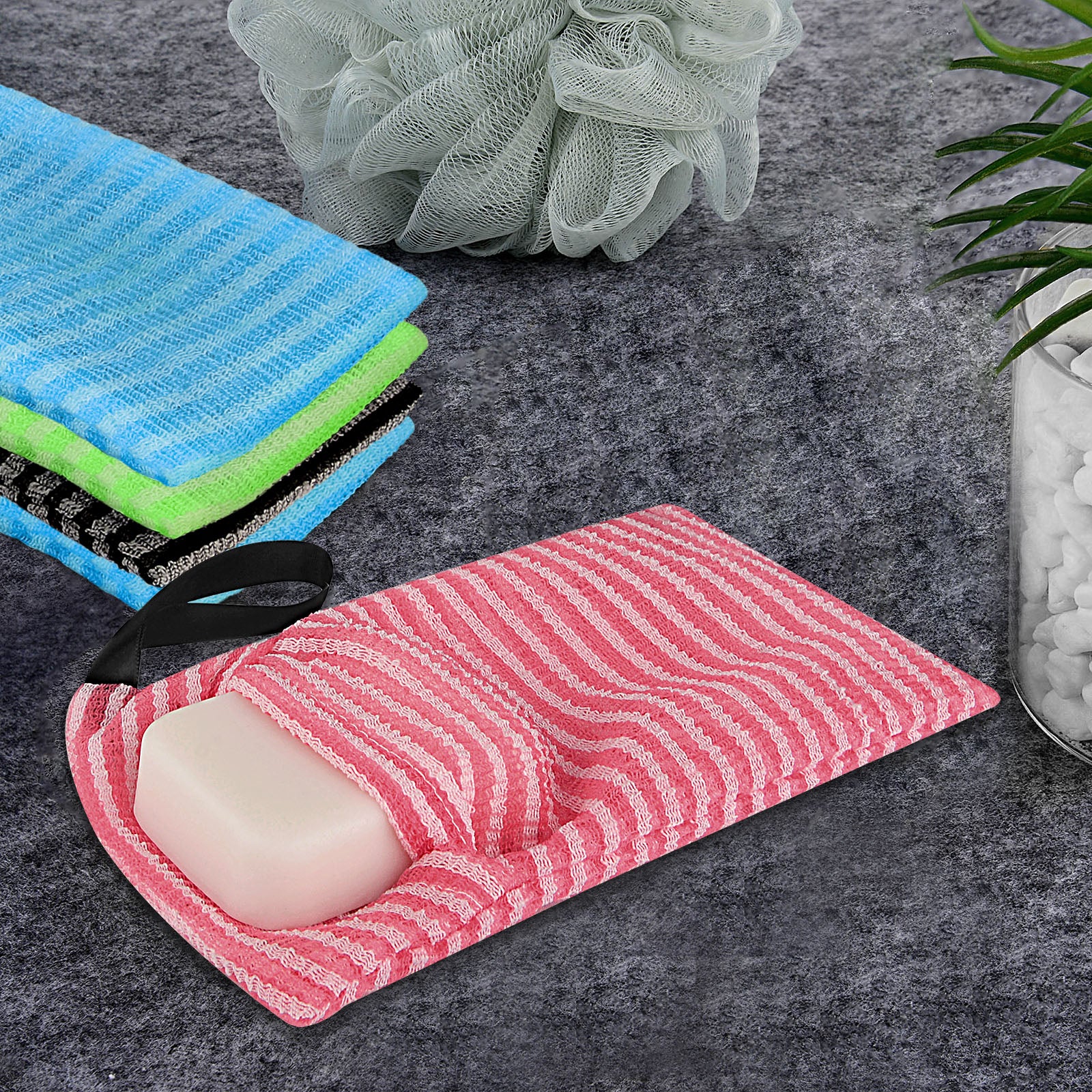 Linkidea 5 Pack Nylon Soap Bag, Portable Travel Bathing Pouch with Lanyard, Compact Mesh Bath Savers for Quick Foaming & Drying Accessories for Bars