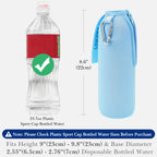 Linkidea Disposable Sport Cap Water Bottle Sleeve Compatible with 23.7 Fl Oz Arrowhead, Insulated Neoprene Plastic Bottled Water Cover with Lockable Zipper, Light Blue