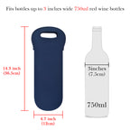 Linkidea Insulated Cooler Bag for Travel, Portable Waterproof Neoprene Grape Wine Bottle Tote, Picnic Beverage Holder with Secure Grip, Compatible with 750 ML Wine Bottle (Blue)