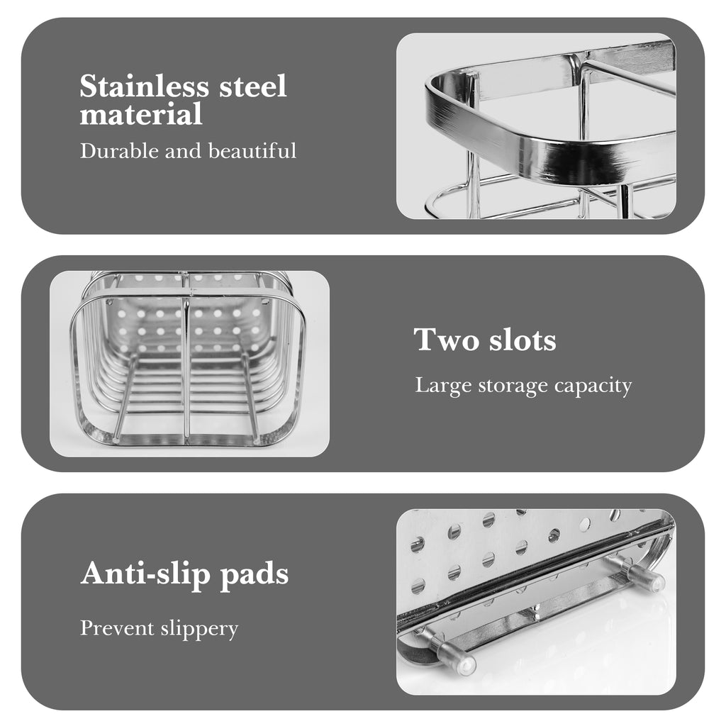 Linkidea Electric Toothbrush Holder, Stainless Steel Vanity Toothpaste Stand, 2 Slots Countertop Organizer Compatible with Oral-B iO Series, Spinbrush Pro 7AM2M (Silver)