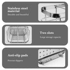 Linkidea Electric Toothbrush Holder, Stainless Steel Vanity Toothpaste Stand, 2 Slots Countertop Organizer Compatible with Oral-B iO Series, Spinbrush Pro 7AM2M (Silver)