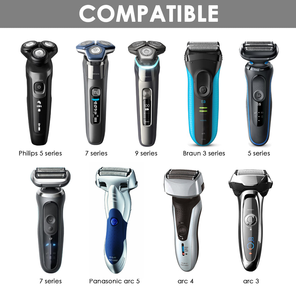 Linkidea 2 Pack Wall Mount Electric Razor Holder, Compatible with Philips Norelco Series 9 / 7 / 5, Self-Adhesive Bathroom Organizer Shaving Stand (Black)