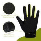 Linkidea Kids Winter Running Gloves, Adjustable Compression Gloves with Anti-Slip Grip Fits Kids Youth, Breathable Soccer Accessories Compatible Touchscreen (Green, M)