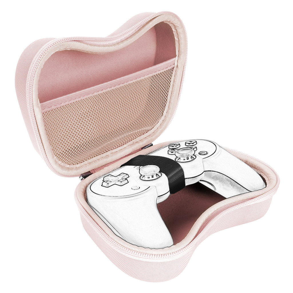 Linkidea Hard Travel Case Compatible with 8BitDo Pro 2, Ultimate and 2.4G Dual Sense Wireless Controller, Game Protective Storage Carrying Bag (Pink)