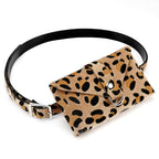 Chain Belt for Women, Leopard Brown Waist Chains with Storage Bag, 41 Inch Adjustable Chunky Body Fashion Accessory