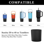 Linkidea Water Bottle Boot Compatible with Stanley Quencher H2.0 20oz/30oz/40oz, IceFlow Flip 20oz/30oz, Silicone Waterbottle Bottom Sleeve Cover Protector, Bottle Bumper (Black / 2 Pack)