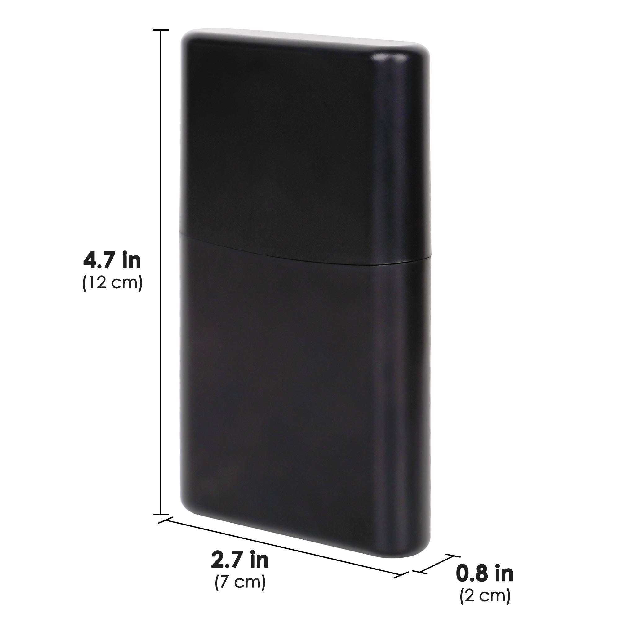 Linkidea 2 Pack Slim Cigarette Case, Portable Pocket Cigarette Box with Lighter Holder, Compact Cigarette Storage Case for Travel and Daily Use (Black)