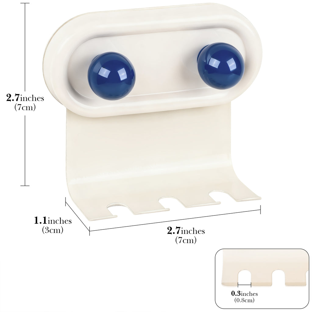 Linkidea 2 Pack Wall Mount Toothbrush Holder for Bathroom, 3 Slots Self Adhesive Iron Brush Hanger Compatible with Oral-B CrossAction, Colgate ExtraClean(Multi)