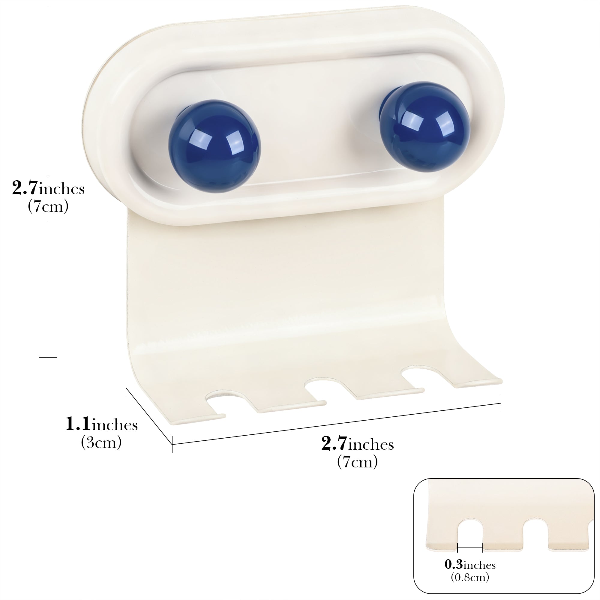 Linkidea 2 Pack Wall Mount Toothbrush Holder for Bathroom, 3 Slots Self Adhesive Iron Brush Hanger Compatible with Oral-B CrossAction, Colgate ExtraClean(Multi)