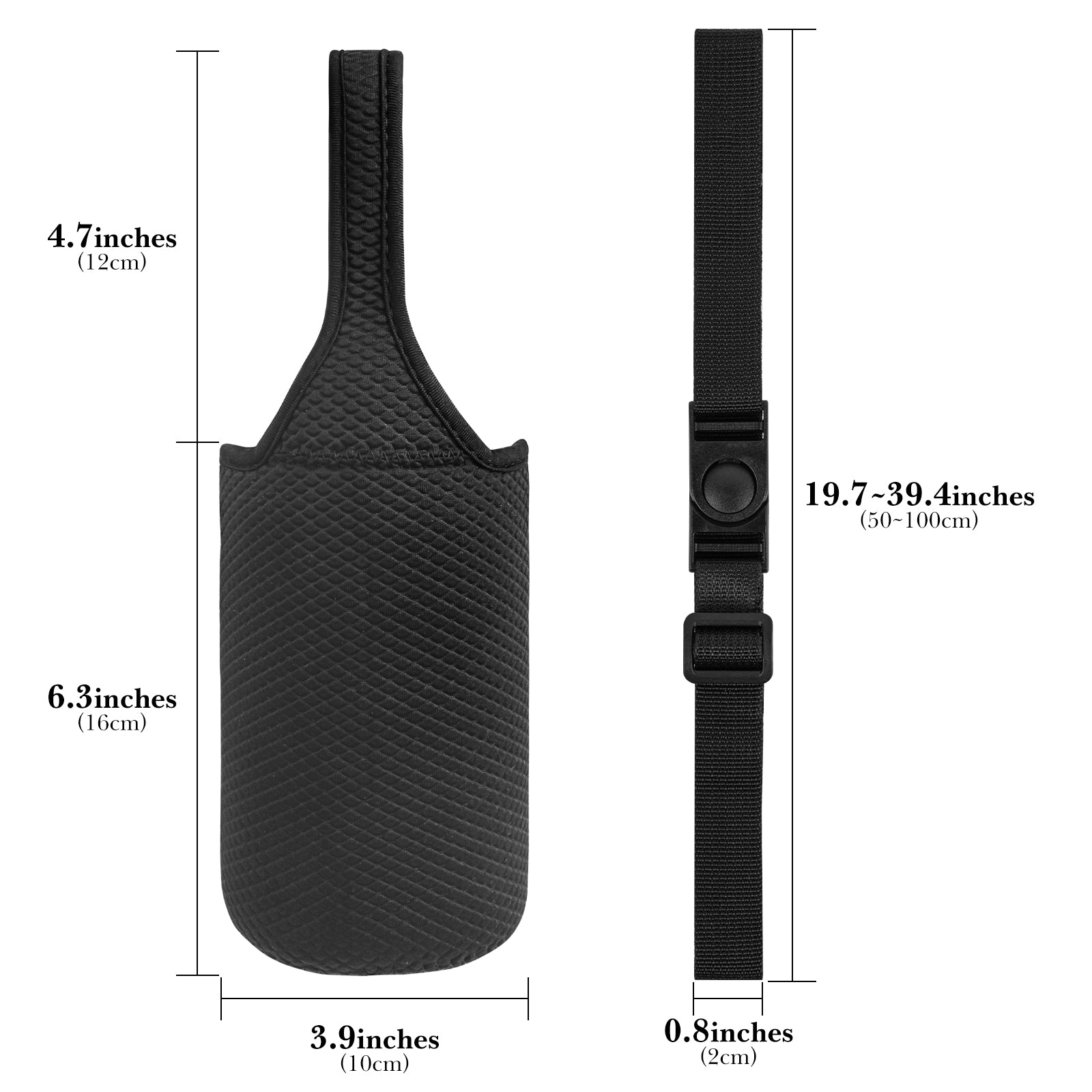 Linkidea Insulated Food Jar Carry Bag, Neoprene Small Lunch Bags for Women, 2 Ways Insulated Lunch Bags for Jar with Shoulder Strap, Compatible with Thermos 24 oz Food Jar (Black)