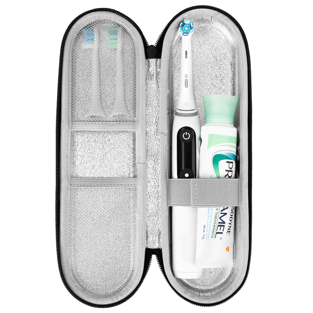 Linkidea Electric Toothbrush Travel Case with Ventilation, Compact Hard Shell Toothpaste/Electronic Brush Protective Storage Bag, Compatible with Oral-B iO Series, Philip Sonicare