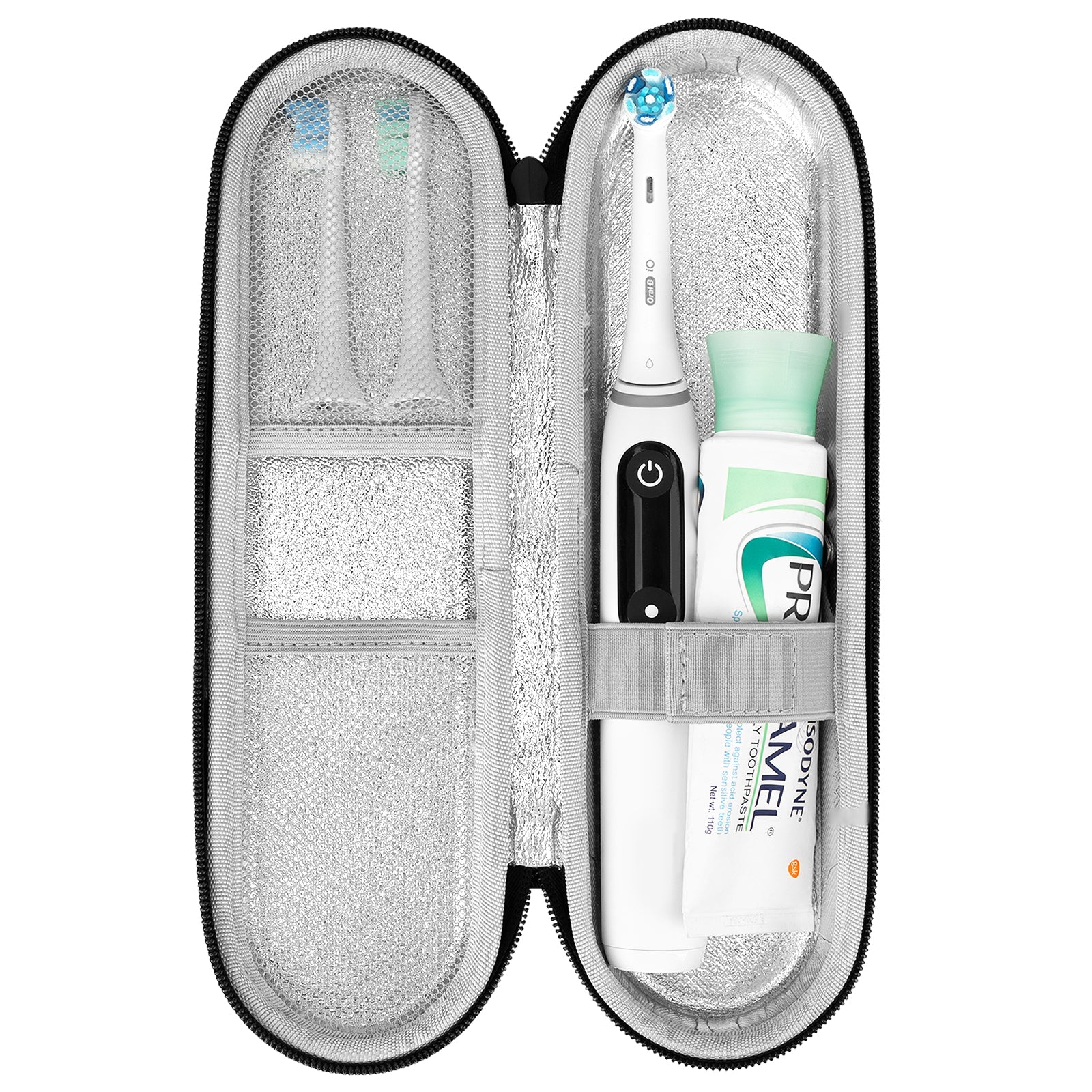 Linkidea Electric Toothbrush Travel Case with Ventilation, Compact Hard Shell Toothpaste/Electronic Brush Protective Storage Bag, Compatible with Oral-B iO Series, Philip Sonicare