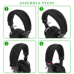 Linkidea Headband Protector Compatible with MDR-V6/V600/V900/MV1/Z600/7506/7509/CD900ST/M1ST Headphones, Replacement Flex Fabric Cover, Easy DIY Installation (Black)