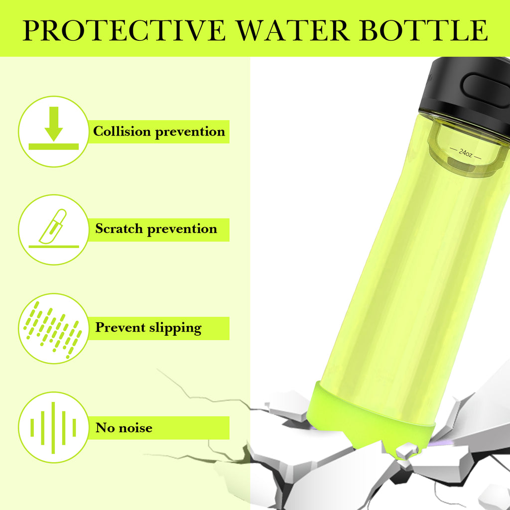 Linkidea 2 Pack Water Bottle Boot Compatible with Contigo Jackson Chill 2.0 20oz/24oz, Ashland Chill 20oz/24oz, Silicone Anti-Slip Bottle Bottom Bumper Protector (Chartreuse)