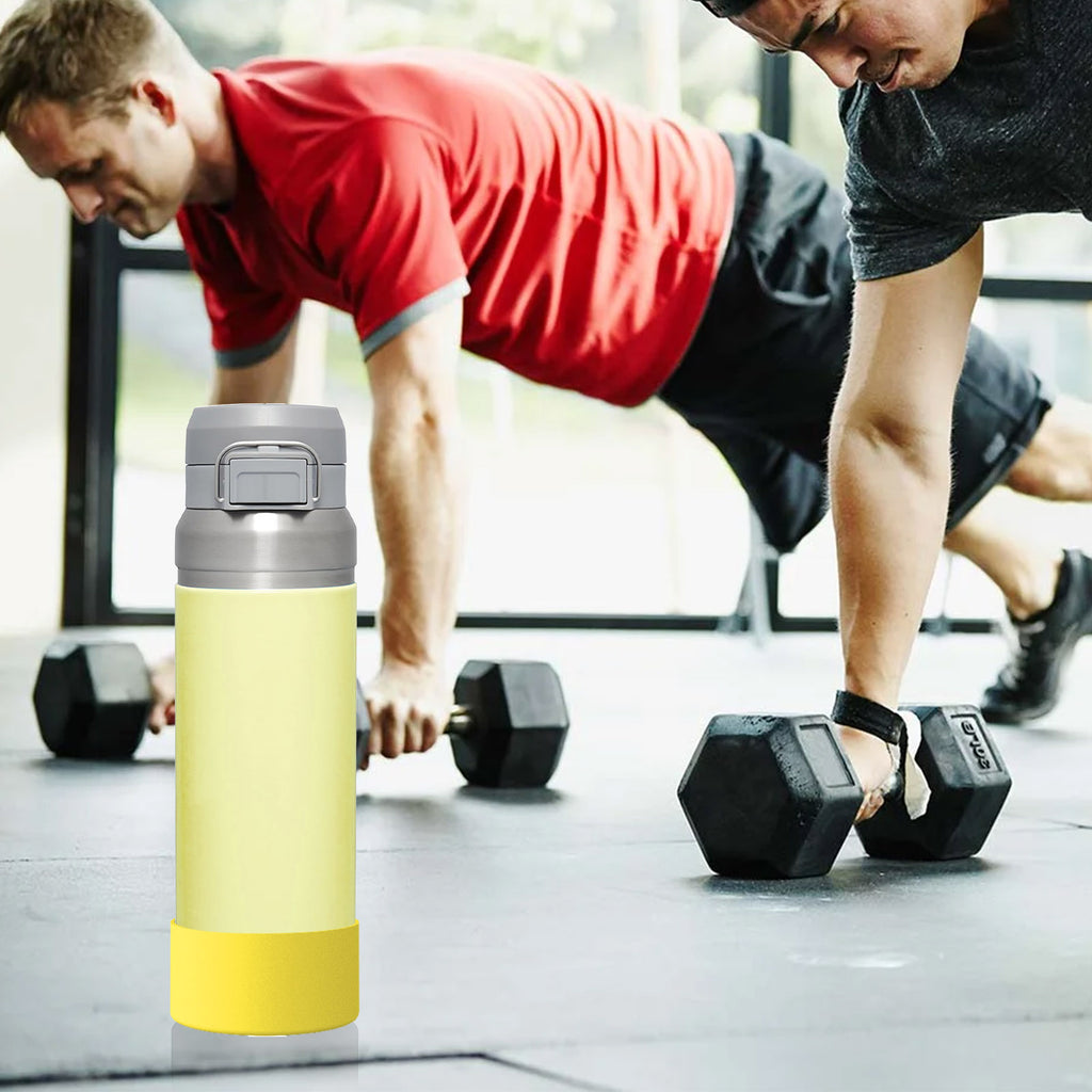 Linkidea 2 Pack Water Bottle Boot Compatible with Stanley Quick Flip GO 36oz, Silicone Waterbottle Bottom Bumper Protector (Yellow)