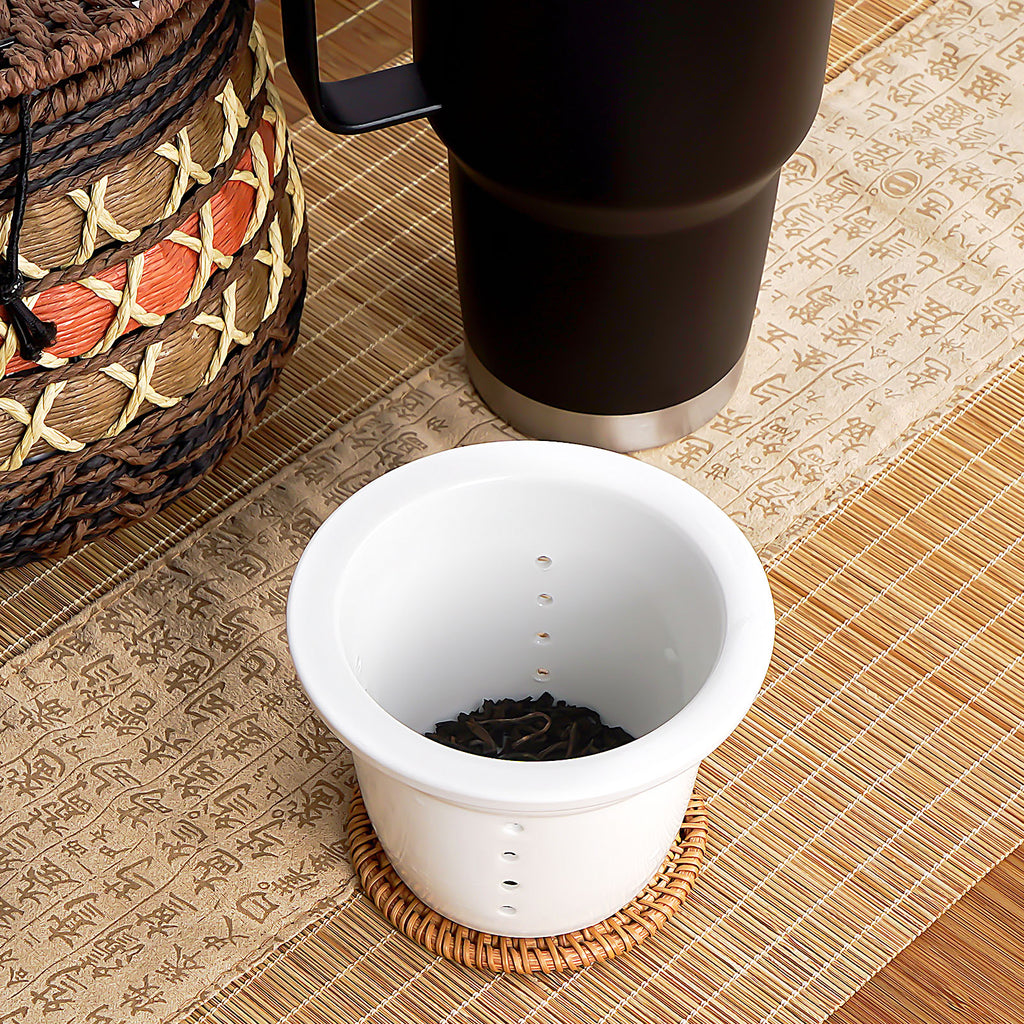 Linkidea Ceramics Tea Infuser for Loose Leaf Tea, Compatible with BEAST Tumbler 30oz, YETI Tumbler 30oz, Hydro Flask, RTIC Mug Attachment, Cup Tea Strainer (Dishwasher Safe)