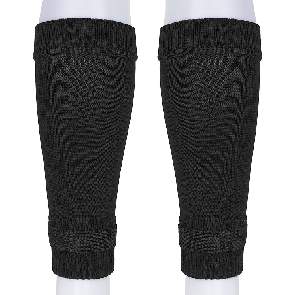 Linkidea Kids Soccer Leg Sleeve with Shin Guard Straps, Elastic Compatible with Grip Socks, Best Alternative to Soccer Athletic Socks for Child 6-8 Years (Black)