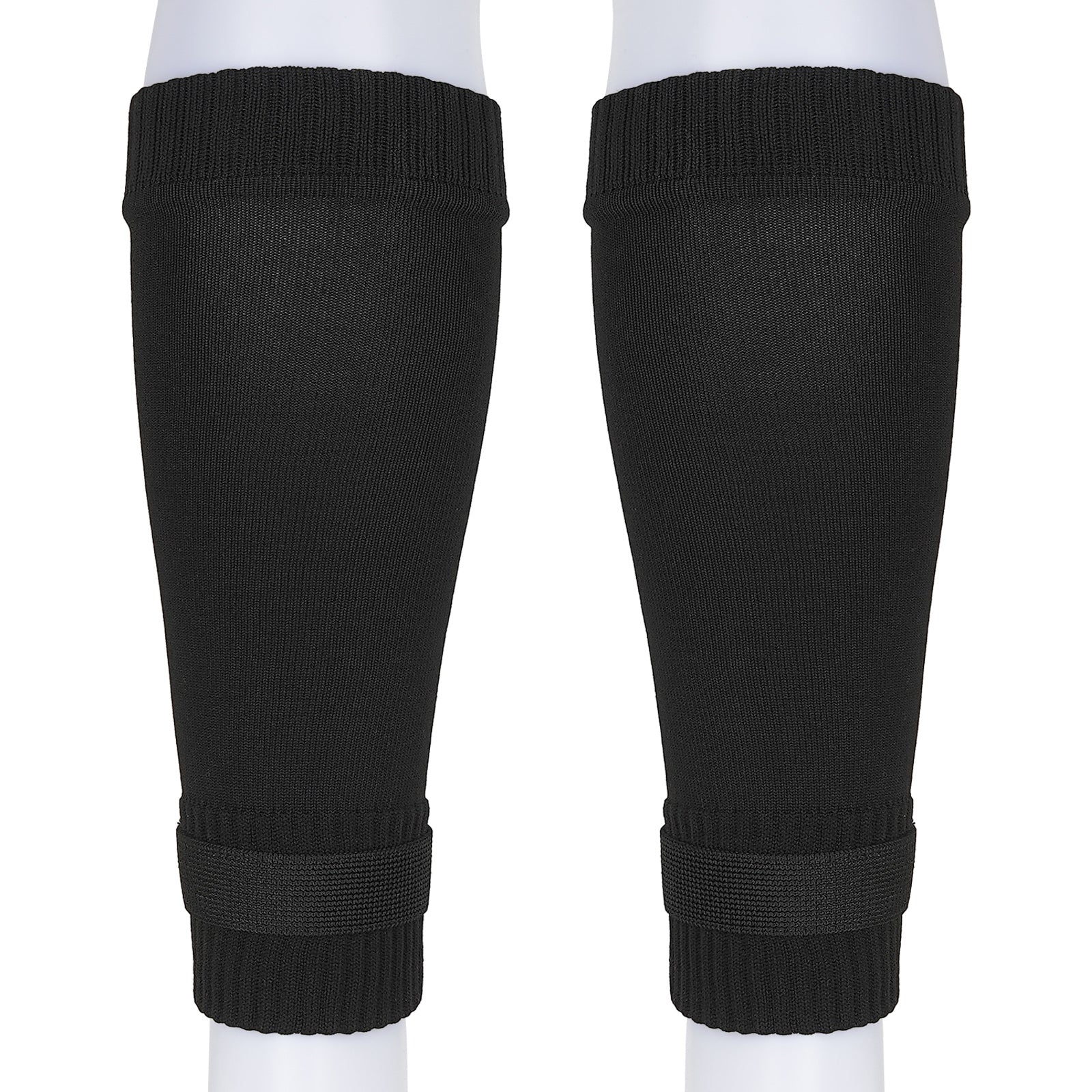 Linkidea Kids Soccer Leg Sleeve with Shin Guard Straps, Elastic Compatible with Grip Socks, Best Alternative to Soccer Athletic Socks for Child 6-8 Years (Black)