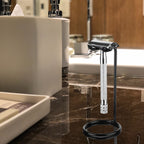 Linkidea 2 Pack Stainless Steel Safety Razor Holder, Travel Shaving Stand, Compatible with Gillette Fusion 5, ProShield, Mach 3 Long Handle Razor (Black)