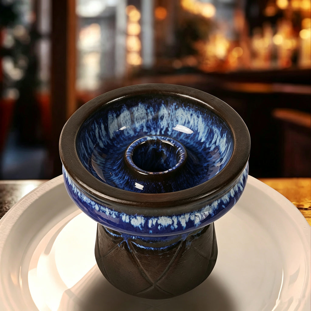 Linkidea 2.95" Outer Diameter Glazed Ceramic Bowl, Heat-Resistant Wax Warmer Replacement Dish, Compatible with Wax Melt Warmers and Oil Burners (Blue)